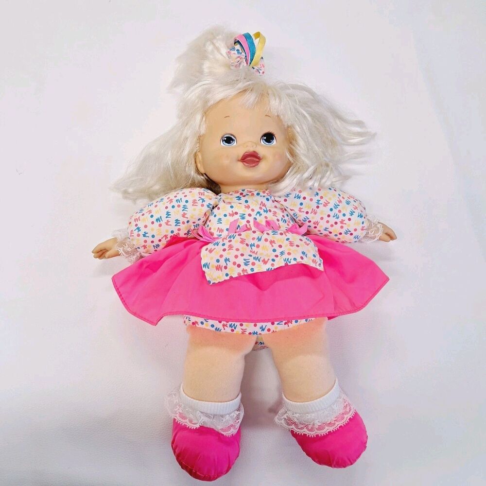 Vintage 1997 MGA Blonde Bouncy Baby Doll Giggles WORKS Singing Talking 90s Toy